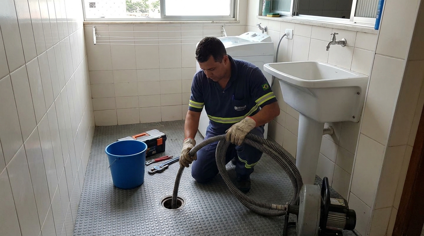Desentupimento de ralo residencial em Contagem‑MG