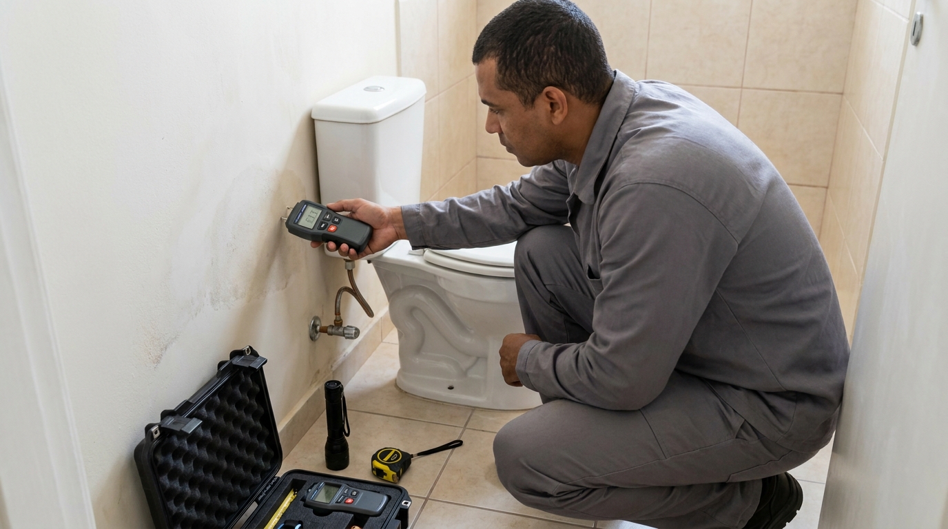 Técnico de caça vazamento em residência em Contagem‑MG